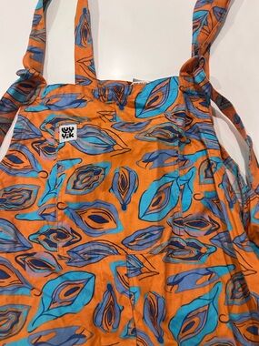Lucy & Yak Orange Blue Women’s Appreciation Printed Dungaree Jumpsuit